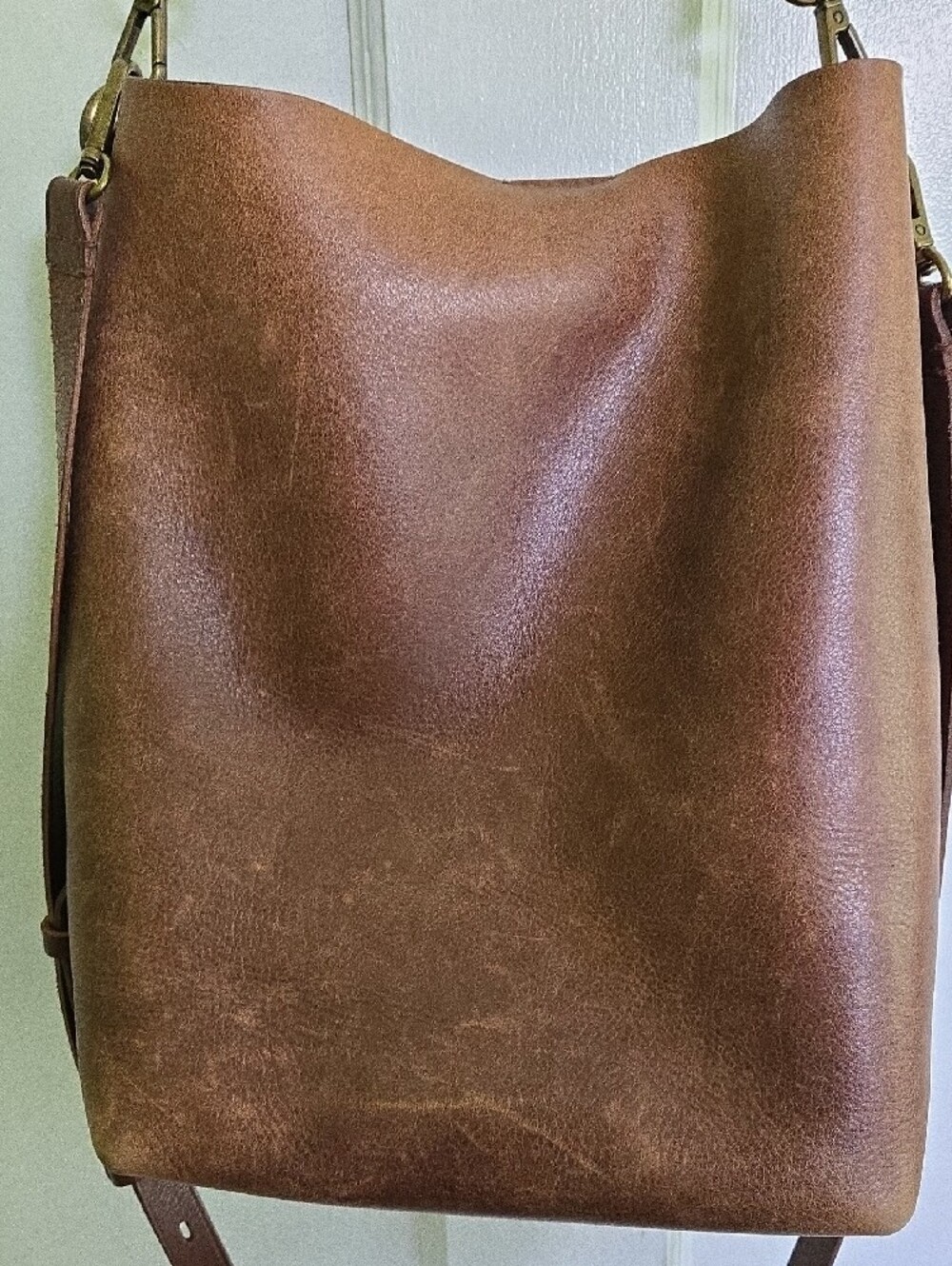 Madewell Brown Leather Bucket Shoulder Bag - Picture 4 of 8